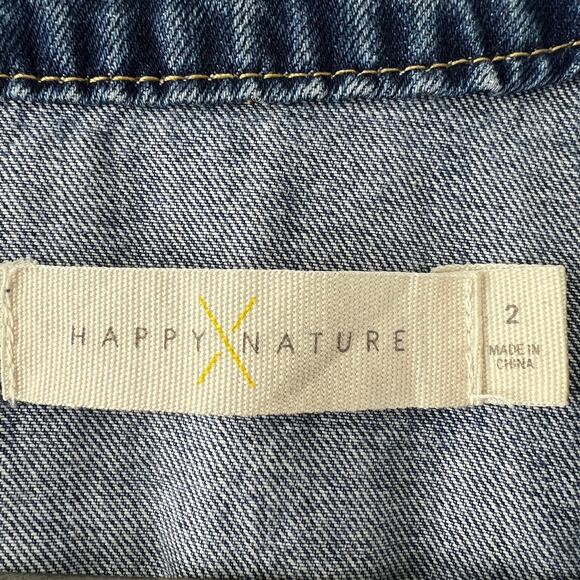 Happy x Nature Kate Hudson Denim Jumpsuit Belted Pockets V-Neck Cotton Size 2 - Picture 12 of 12